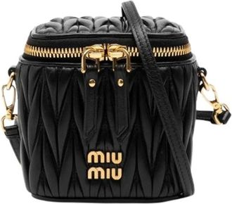 Miu Miu Pre-owned Cross Body Bags, female, Black, Size: ONE SIZE Pre-owned Leather Crossbody Bag