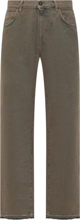 Amish Jeans in cotone con orlo sfrangiato - Blu