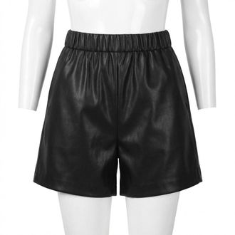 Z Supply Womens Tia Faux Leather Short In Black