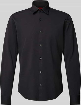 HUGO BOSS Slim Fit Businesshemd in Struktur-Optik Modell ERMO in Black, Gr&ouml;&szlig;e XXL