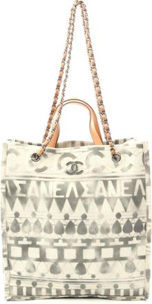 Chanel Canvas Leather Coco Mark Tote Bag
