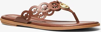 Michael Kors Janie Perforated Logo Leather Sandal