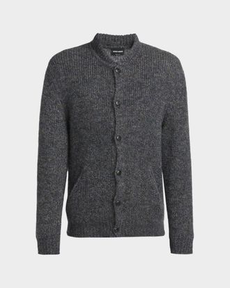 Giorgio Armani Men & apos;s Rib-Knit Mohair-Blend Cardigan