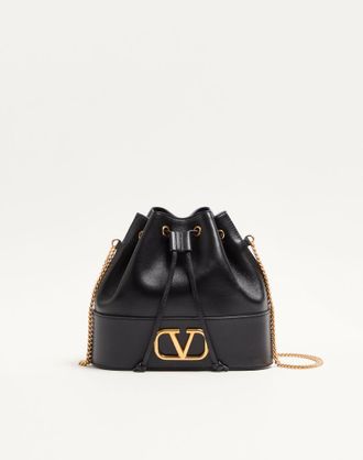 Valentino Garavani Mini Borsa A Secchiello VLogo Signature In Nappa Donna NERO UNI
