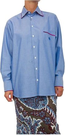 Etro Elegant Stijl Shirt - Dames - Overhemden - Blauw - XS - Katoen - Overhemden