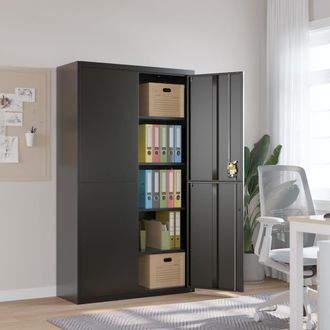 vidaXL Armario Archivador De Acero Negro 105x40x180 Cm Vidaxl