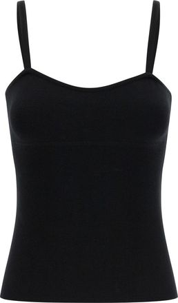 Max Mara Black Sweetheart Neck Sleeveless Top