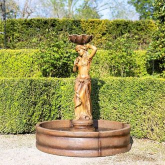 PRIMROSE Naiades Figurine & Surround Water Feature 119cm in Bronze
