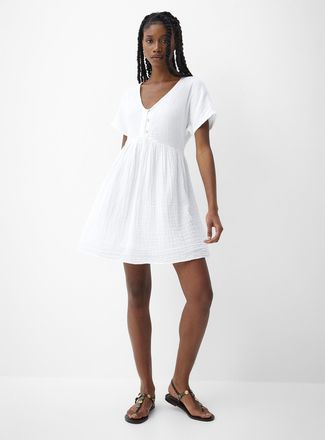 Rip Curl Womens Pure cotton gauze short-sleeve flared minidress