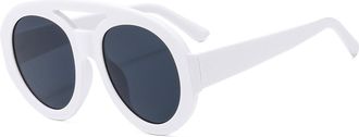 Generic Vacation Womens Large Frame Sunglasses Outdoor Commuter Driving Sun Glasses(White)