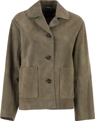 Max Mara Weekend Maxmara Wkdpalchi Suede Crop Jacket