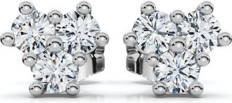 Pompeii3 Mini Trio Diamond Studs 14k Gold Lab Grown Womens Earrings