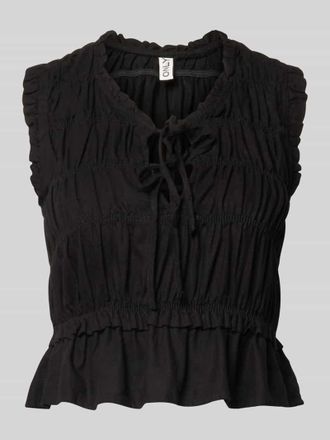 Only Regular Fit Blusentop aus Viskose-Leinen-Mix Modell GOA in Black, Gr&ouml;&szlig;e XL