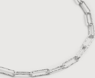 Monica Vinader Sterling Silver MV Alta Textured Chain Necklace 18