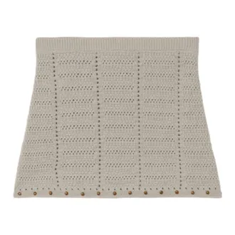 A Paper Kid Short Skirts, female, Beige, Size: 2XL Knitted Mini Skirt