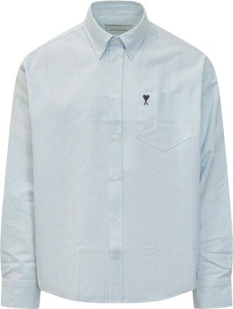 Ami Overhemden, Heren, Blauw, XL, Katoen, Boxy Fit Shirt