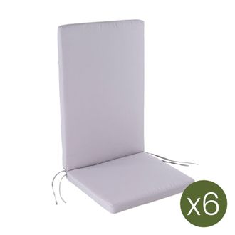 ED&Egrave;N JARD&Iacute; Pack de 6 cojines para sillones reclinables color piedra 114x48x5 cm