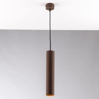 Luce-Ambiente-Design Sospensione fluke cilindrica in metallo bronzo 30 cm