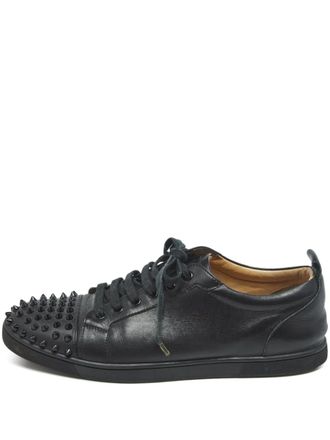 Christian Louboutin spike leather trainers - men - Calf Leather/Rubber/Calf Leather - 41.5 - Black