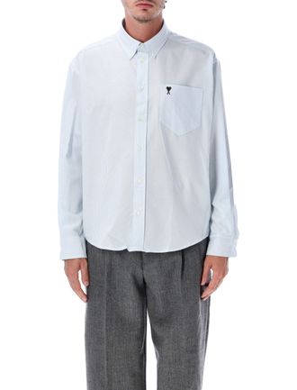 Ami Adc Stripes Boxy Striped Shirt