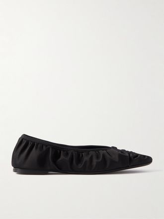 Toteme Ballerine In Raso The Gathered - Nero