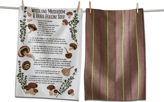 Tag Mushroom Soup Kitchen Towels Set of 2 Multicolor Cotton in Multicolored at Nordstrom