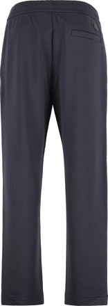 Moncler Mens Cotton-Blend Straight Track Pants Blue Cotton; Modal; Polyester