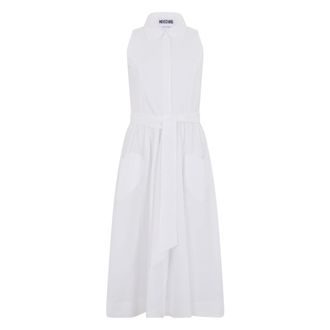Moschino Shirt Dresses, female, White, Size: 2XS Long Sleeveless Dress
