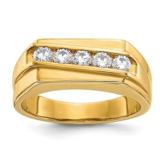 Diamond2Deal 14k Yellow Gold Lab Grown Diamond Wedding Band Ring 1/2Ct Clarity- VS Color- G-H
