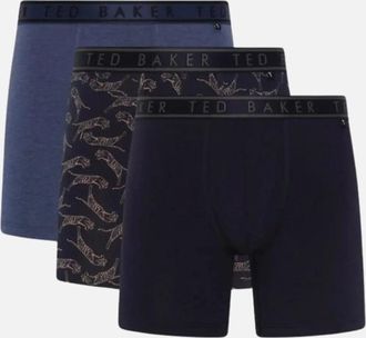 Ted Baker Mens 3-Pack Tigers Print Boxer Briefs, Denim/Navy - Black - Size: 37/36/32