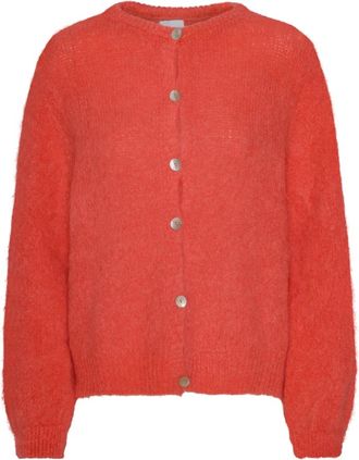 Americandreams Susan Alpaca Cardigan - Dames - Vesten - Rood - XL - Wol - Truien & Vesten