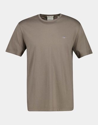 GANT Mens GANT Mens Regular Fit Short Sleeve Shield Logo T-Shirt - 260 Faded Taupe - Tan - Size: 40