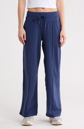 90 Degree by Reflex Interlock High Waist Pintuck Wide Leg Pants in Naval Blue at Nordstrom Rack, Size X-Small