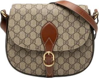 Gucci Pre-owned Cross Body Bags, female, Brown, Size: ONE SIZE Pre-owned Canvas Cross Body Bag