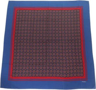 Chanel Pre-owned Scarves, female, Blue, Size: ONE SIZE Pre-owned Silk Scarf