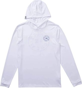 Salty Crew Mens Salty Crew Watermark Hoodie White Stretch Long Sleeve Pullover GBO768