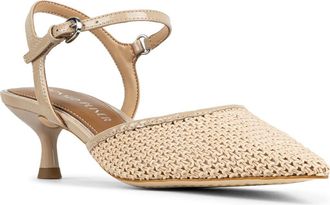 Donald J Pliner Ankle Strap Pointed Toe Kitten Heel Pump in Sand at Nordstrom, Size 9.5