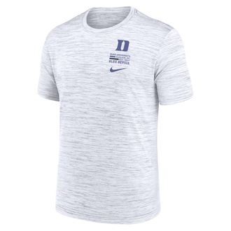 Nike Duke Campus Chest Stack Velocity Nike Mens Dri-FIT College T-Shirt in White | NKPQ10ADU-72A