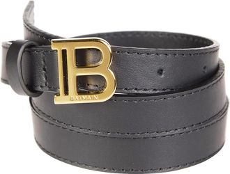 Balmain Cintura Logo Oro - unisex - Riemen - Zwart - 2XL - Leer - Accessoires