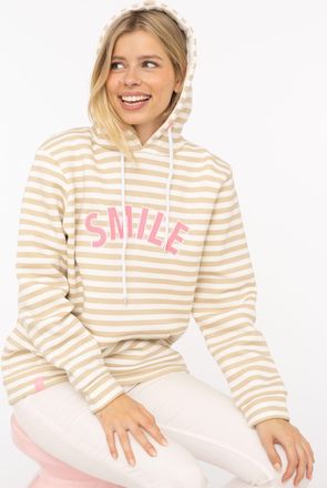 Zwillingsherz Kapuzensweatshirt »Streifen Smile« gestreift, grosse SMILE- Stickerei, Kängurutasche