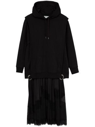 3.1 Phillip Lim Gelaagde katoenen jurk met kant - Zwart