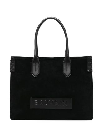 Balmain B-Army panelled tote bag - women - Calf Suede - One Size - Black