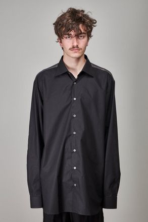 Raf Simons Classic Shirt with Net Insert, black dark grey