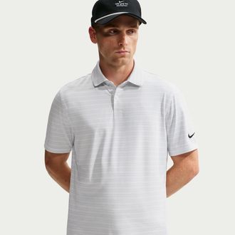 Nike Mens Velocity Dri-FIT Striped Golf Polo in White | IO0699-100