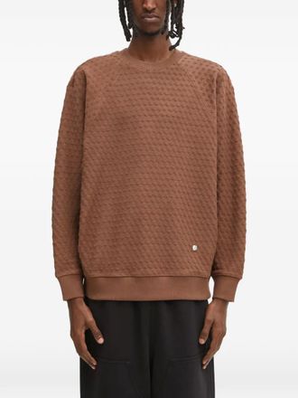 Ader Error Meadow textured raglan sweatshirt - unisex - Cotton - M - Brown