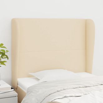 vidaXL Cabecero Con Orejas De Tela Color Crema 83x23x118/128 Cm Vidaxl