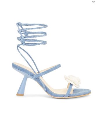 Alohas Womens Kendra Bloom Denim Sandals In Blue