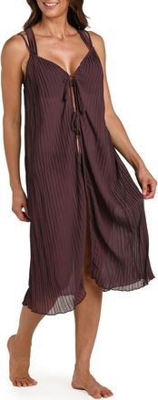 La Blanca Sunbeams Open Tie Front Cover-Up in Truffle at Nordstrom, Size X-Large