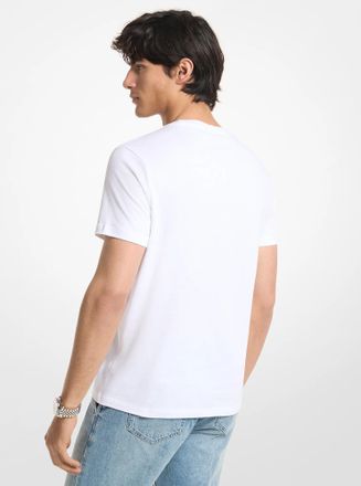 Michael Kors Floral Print Logo Cotton T-Shirt
