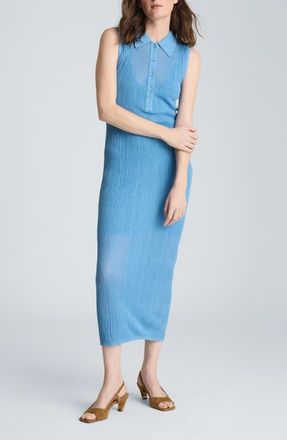 Kenneth Cole Variga Crinkle Georgette Midi Dress in Lake Blue at Nordstrom, Size X-Large